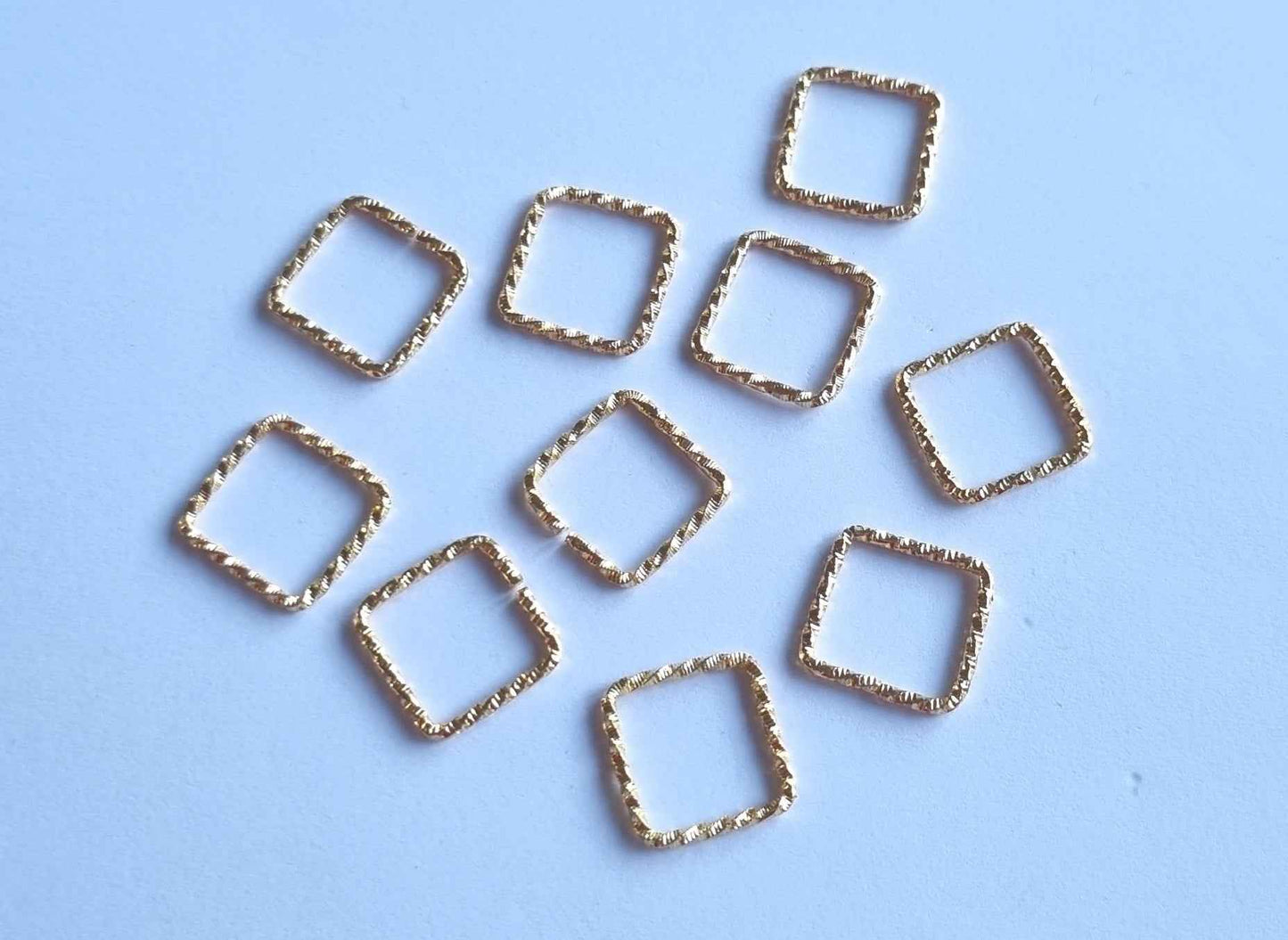 Square Connector Charm 13mm & 15mm - 10 pcs,
