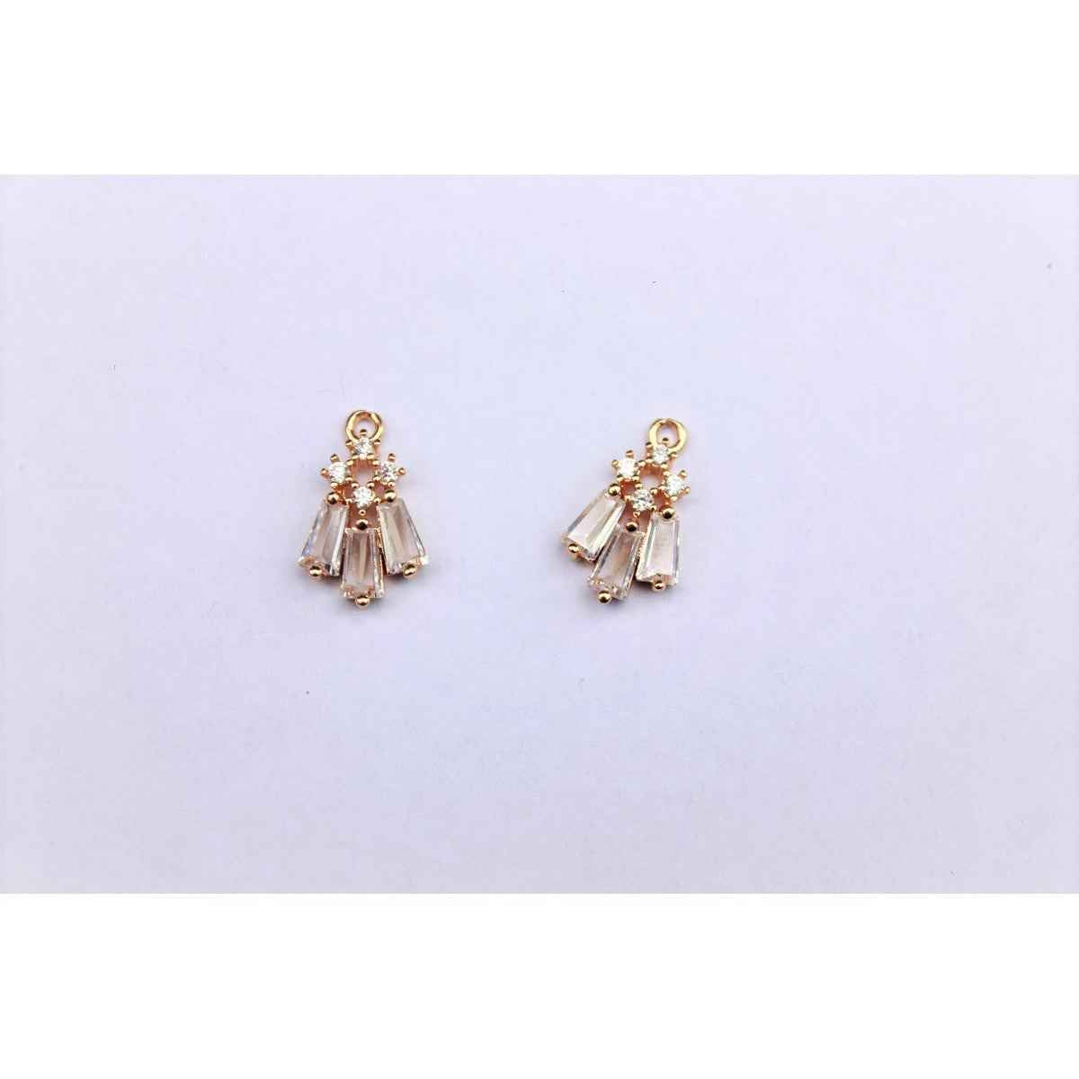 Gold Crystal Charm Small - 2pc