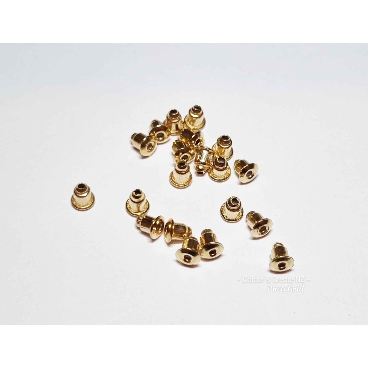 Bullet Earring Backing Stainless Steel  - 20pcs - 3 colours