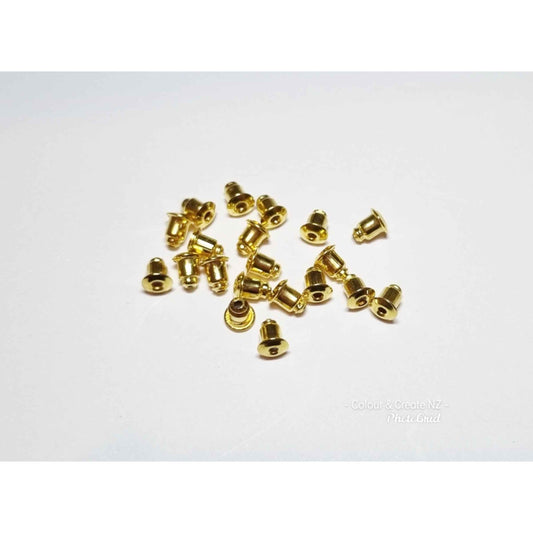Bullet Earring Backing Stainless Steel  - 20pcs - 3 colours