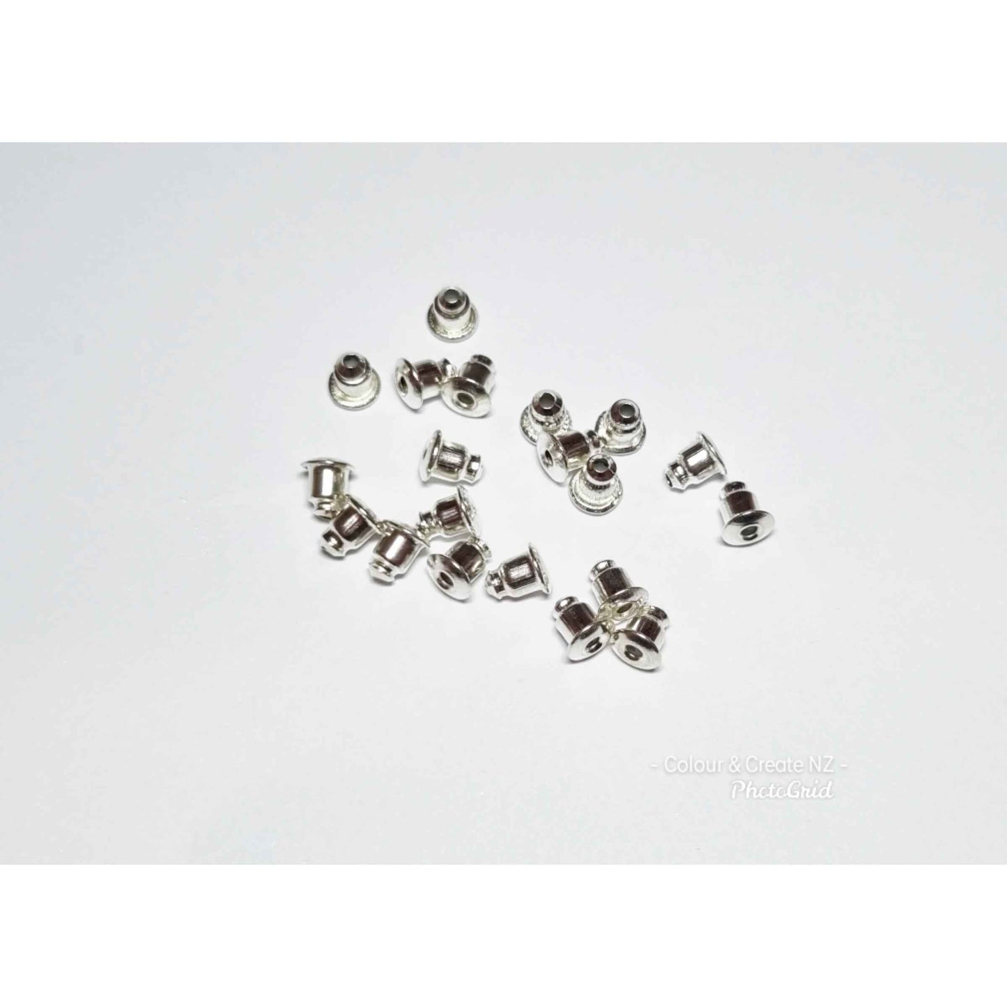 Bullet Earring Backing Stainless Steel  - 20pcs - 3 colours