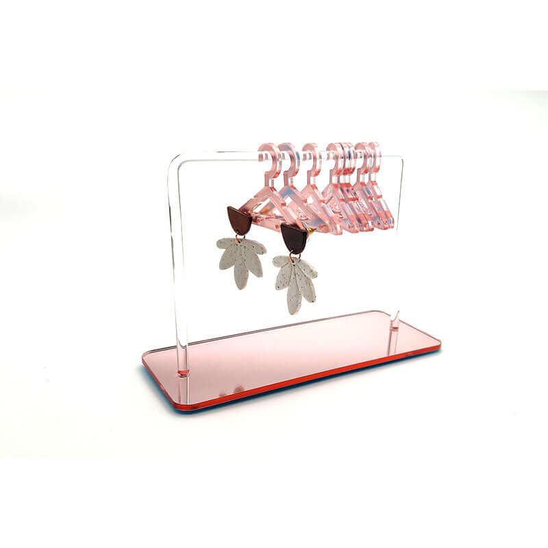 Acrylic Earring Display w/ 8 Hangers - Rose Gold