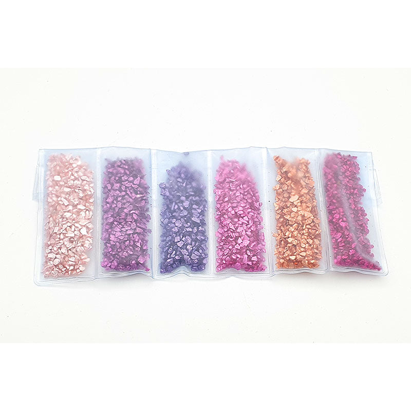 Crushed Glass 5 piece Set- Valentines Day Mix