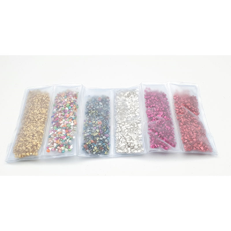 Crushed Glass 5 piece Set- Metallic Mix