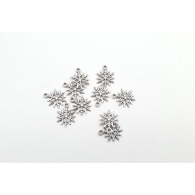 Silver Snowflake Charm 1 - 10pc