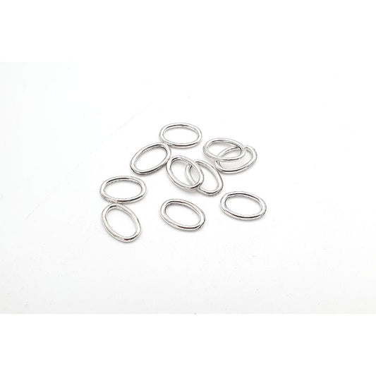 Silver Oval Connector Charm - 10 pcs