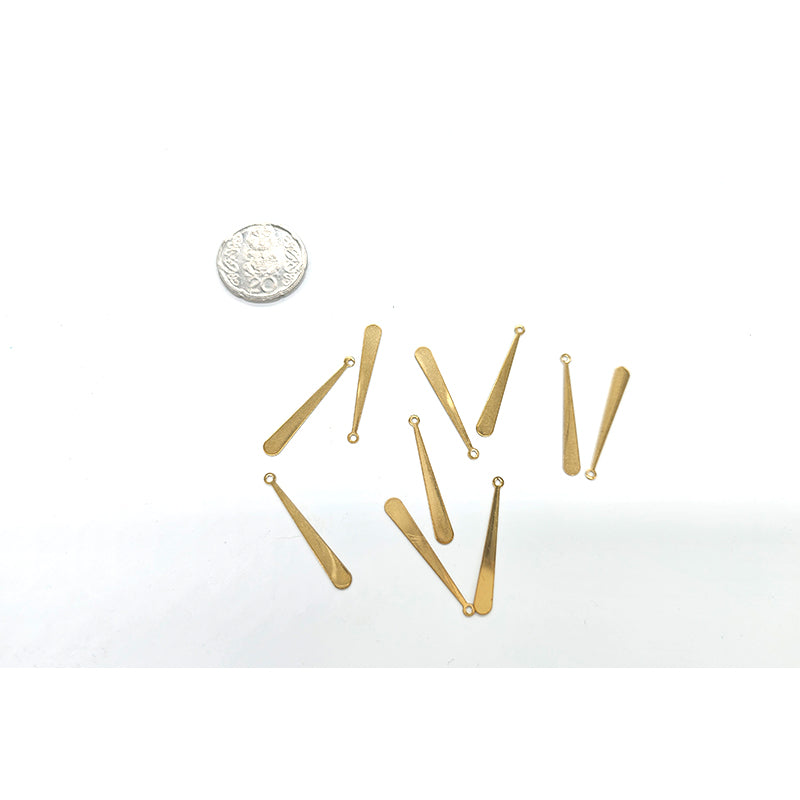 Long Bar Charm  - Gold & Silver - 10pcs