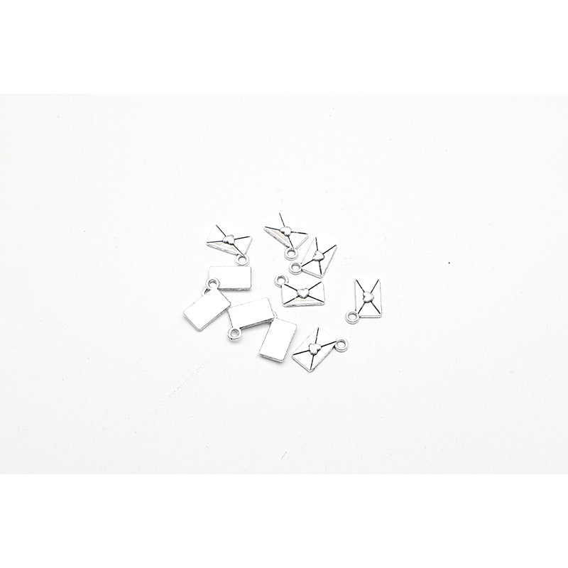 Love Letter Mini Charm -Silver- 10pcs