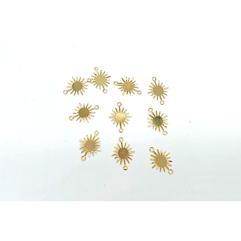 Starburst Connector Charm  - Gold & Silver - 10pcs