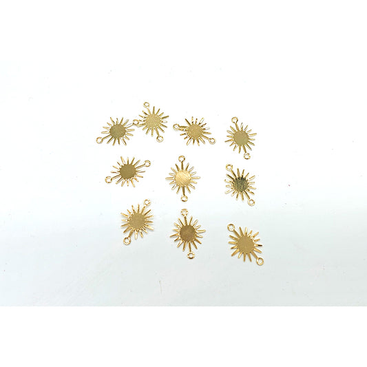 Starburst Connector Charm  - Gold & Silver - 10pcs