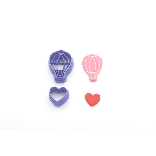 Hot Air Balloon with Heart Basket Cutter - 2 pc