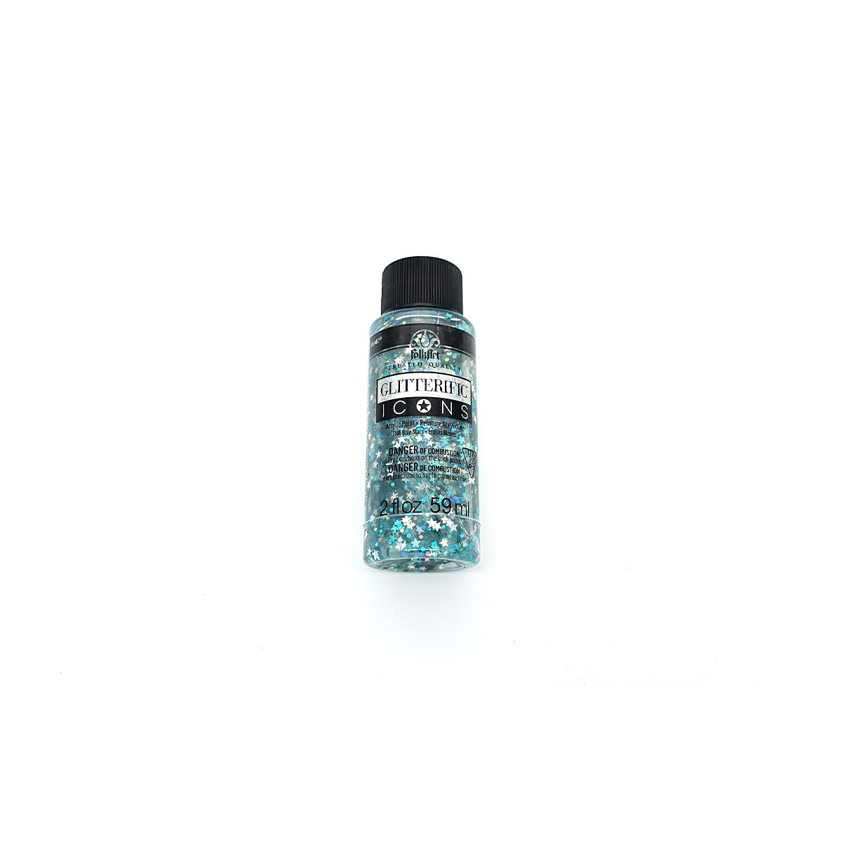 Folk Art Glitterific Icons Acrylic Paint - Blue Stars