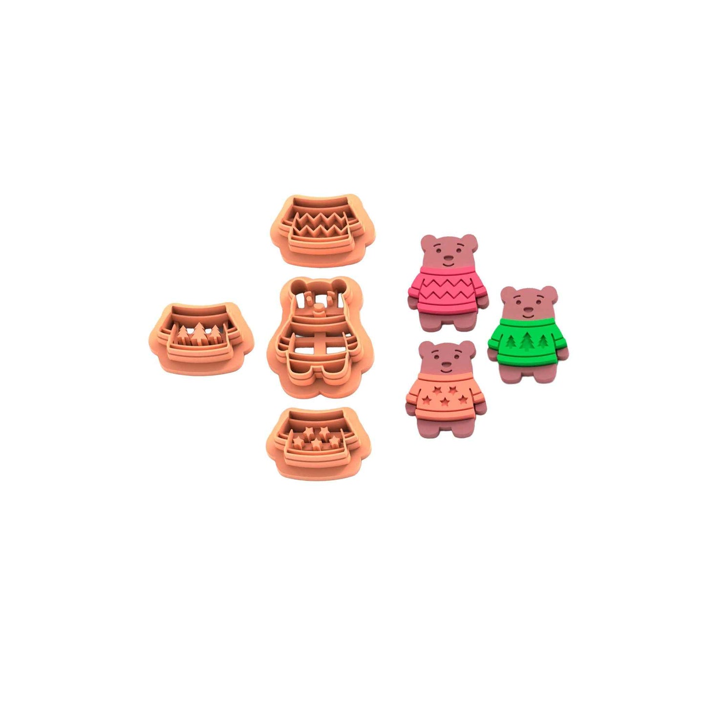 Christmas Teddy Cutter with jumpers 4pc set