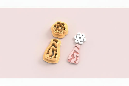 VDAY'26 - 22.  Single Daisy & Long Vase Detail Cutter - 2 pc set