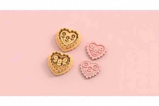 VDAY'26 - 18.  Floral Heart Detail Cutter - 2 pc set