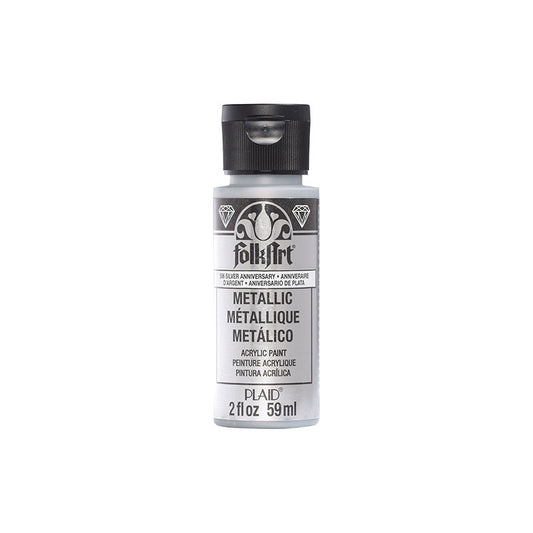 Folk Art Acrylic Metallic Paint - Anniversary Silver