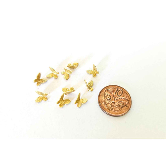 Gold Micro Butterfly Charms - 8mm