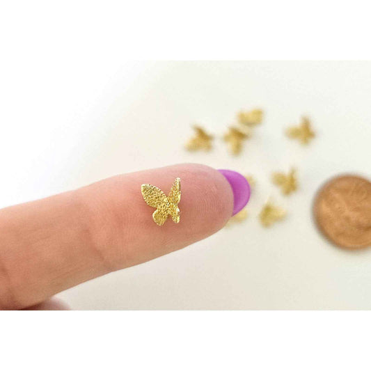 Gold Micro Butterfly Charms - 8mm