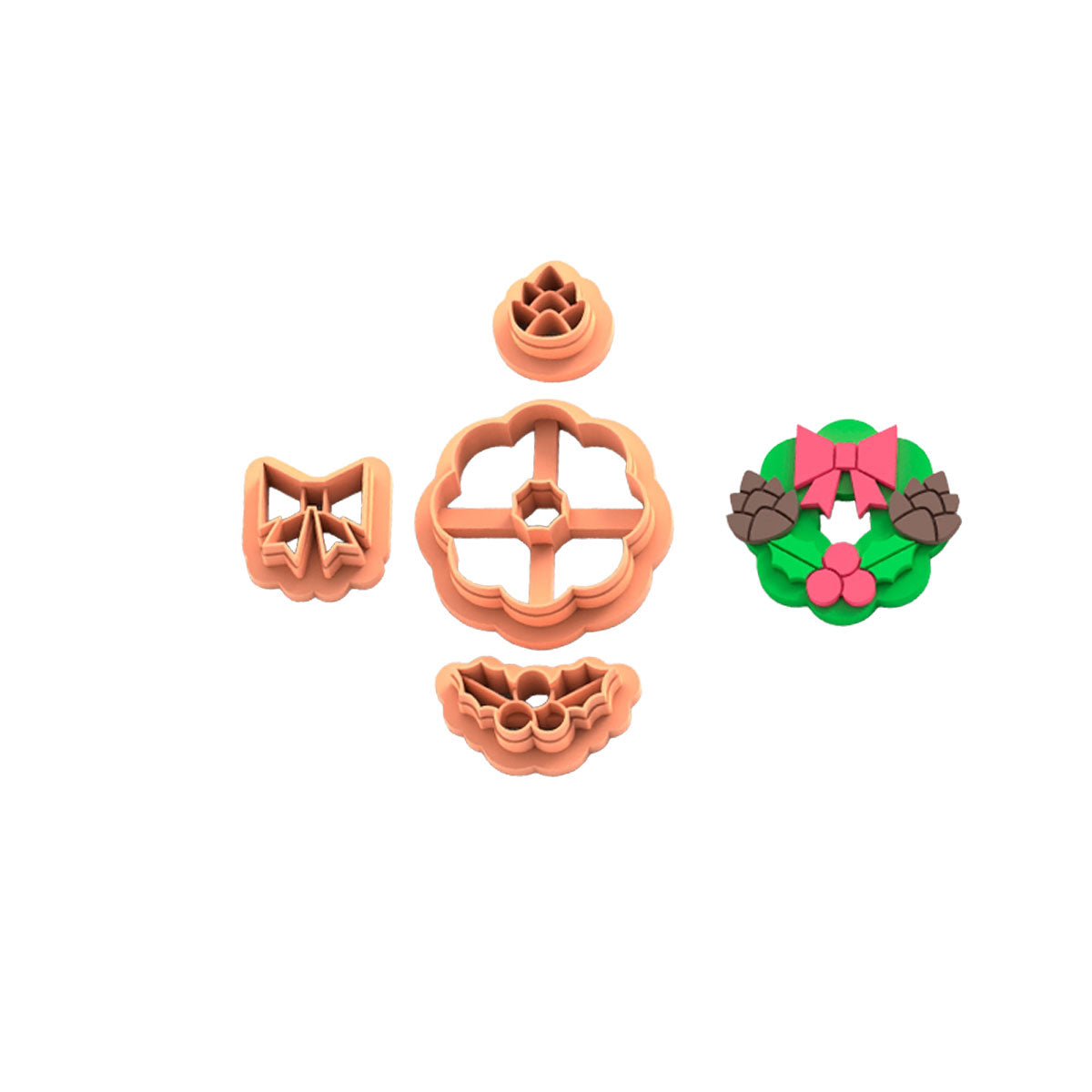 Christmas Wreath with detail cutters - 4 pc set