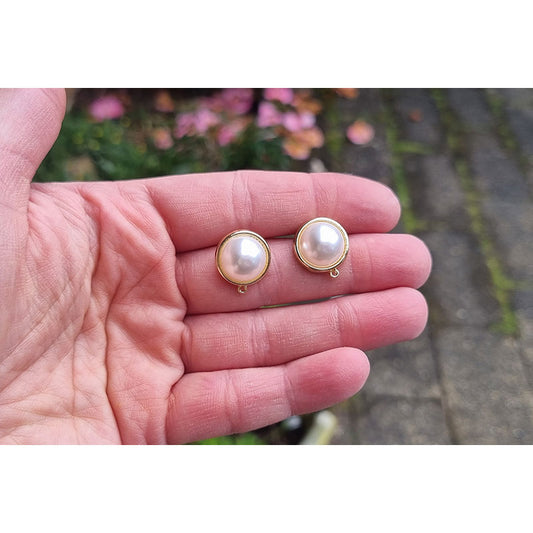 15mm Pearl stud - 10pcs