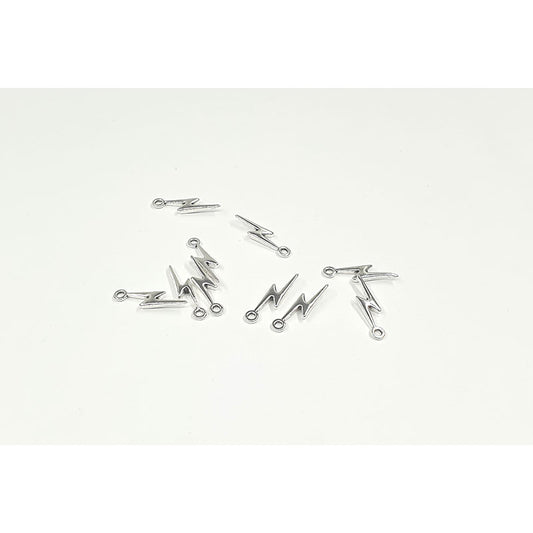 Silver Lightning Bolt Charm -10pc