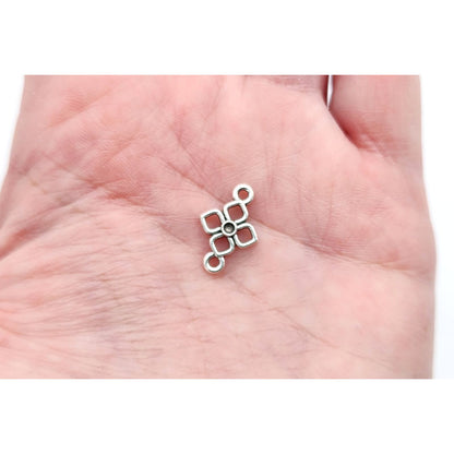 D8. Mini Decorative Geo Connector Charm - 10 pcs