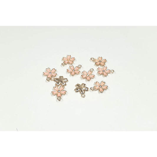 Dainty Flower Charm  - KC Gold base - 2 colours - 10pcs