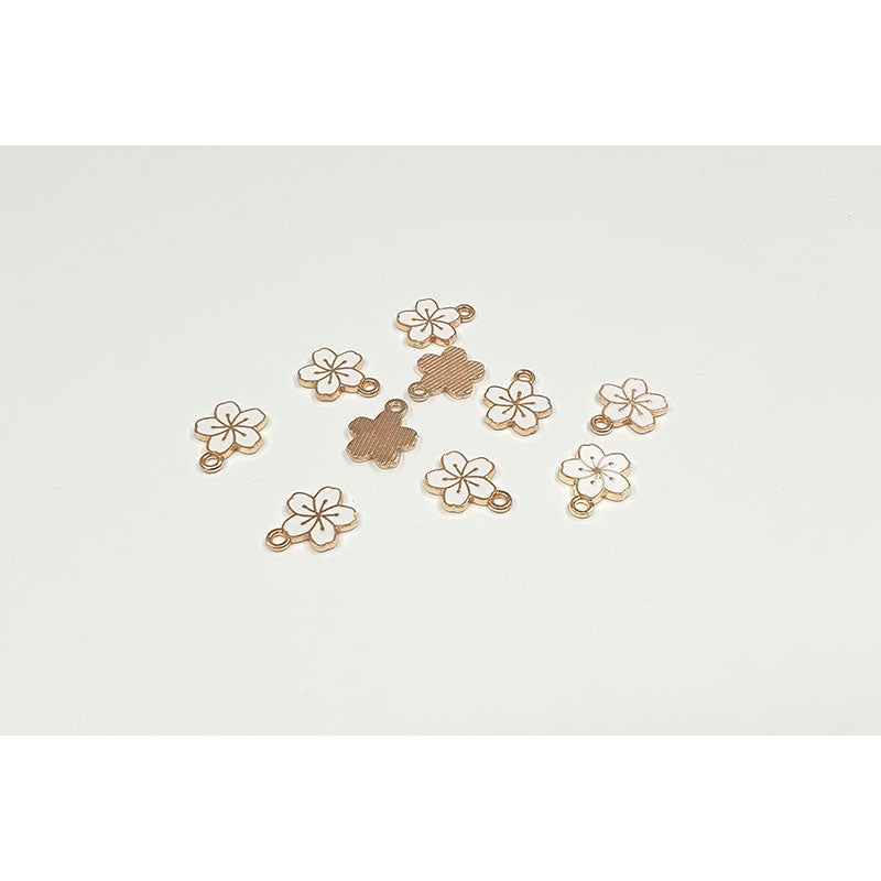 Dainty Flower Charm  - KC Gold base - 2 colours - 10pcs