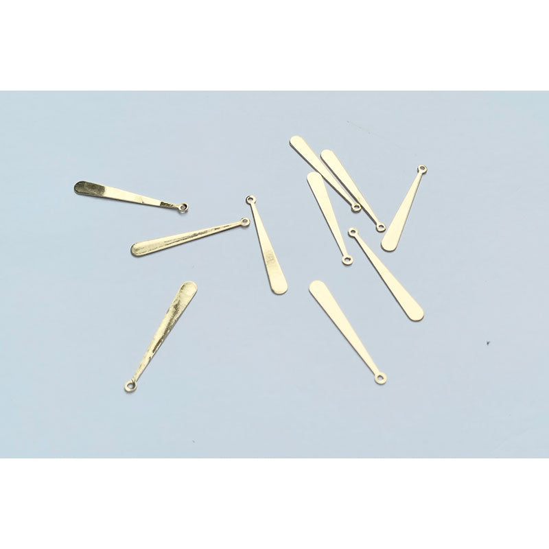 Long Bar Charm  - Gold & Silver - 10pcs