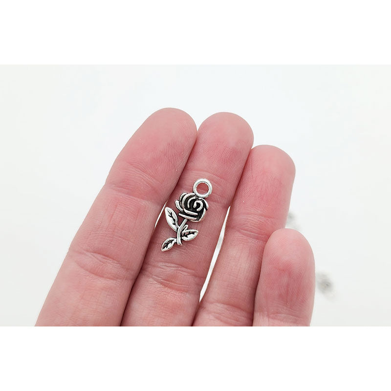 Rose Charm - Gold & Silver - 10pcs