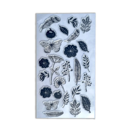 Plants & Butterflies Texture Stamp Sheet
