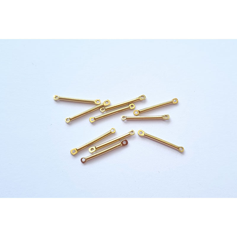 Brass Connector Bar Charm - 10 pcs