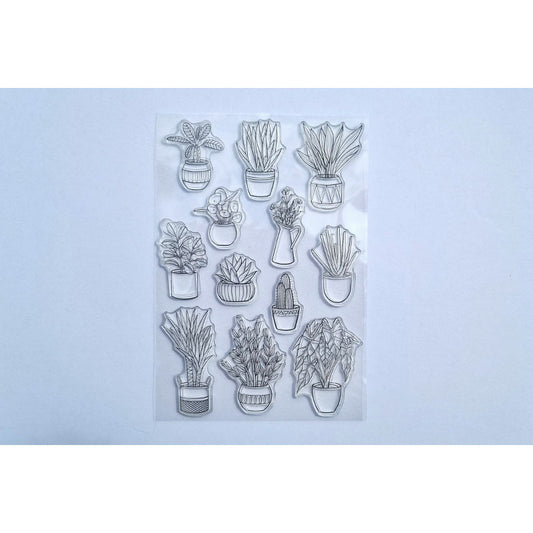 Pot Plants Texture Stamp Sheet