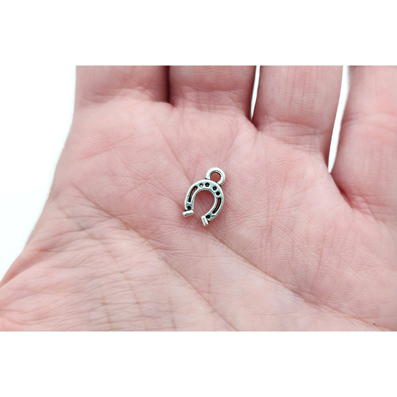 Z9. Horseshoe Charm - Silver- 10 pcs