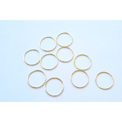 Brass Connector Circle Charm - 10 pcs