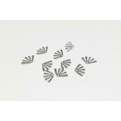 Brass Mini Fan Charm - 10 pcs, 2 colours