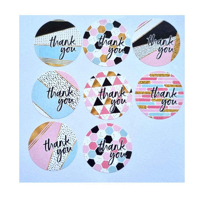 Thank you stickers - multi design 50pc